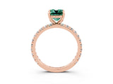 Rose gold Cushion Cut Cut Diamond Pavé Band with Four-Prong Setting_3