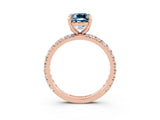 Rose gold Cushion Cut Cut Diamond Pavé Band with Four-Prong Setting_3