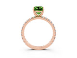 Rose gold Cushion Cut Cut Diamond Pavé Band with Four-Prong Setting_3