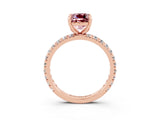 Rose gold Cushion Cut Cut Diamond Pavé Band with Four-Prong Setting_3