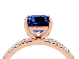Rose gold Cushion Cut Cut Diamond Pavé Band with Four-Prong Setting_4