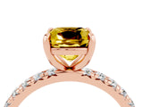 Rose gold Cushion Cut Cut Diamond Pavé Band with Four-Prong Setting_4