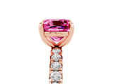 Rose gold Cushion Cut Cut Diamond Pavé Band with Four-Prong Setting_5