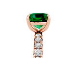 Rose gold Cushion Cut Cut Diamond Pavé Band with Four-Prong Setting_5