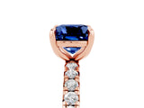 Rose gold Cushion Cut Cut Diamond Pavé Band with Four-Prong Setting_5