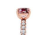 Rose gold Cushion Cut Cut Diamond Pavé Band with Four-Prong Setting_5