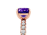 Rose gold Cushion Cut Cut Diamond Pavé Band with Four-Prong Setting_5