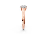 Rose gold Cushion Cut Cut Diamond Solitaire Engagement Ring with Tapered Plain Band and Four-Prong Setting_17