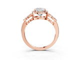 Rose gold Cushion Cut Cut Halo Diamond Infinity Band with Four-Prong Setting_12