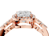 Rose gold Cushion Cut Cut Halo Diamond Infinity Band with Four-Prong Setting_13