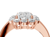 Rose gold Cushion Cut Cut Halo Diamond Pavé Engagement Ring with Milgrain Detailing_19