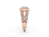 Rose gold Cushion Cut Cut Halo Split Shank Prong Set Ring_5