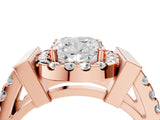 Rose gold Cushion Cut Cut Halo Split Shank Prong Set Ring_7