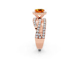 Rose gold Cushion Cut Cut Halo Split Shank Prong Setting Ring_2