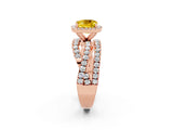 Rose gold Cushion Cut Cut Halo Split Shank Prong Setting Ring_2