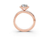 Rose gold Cushion Cut Cut Halo Split Shank Prong Setting Ring_3