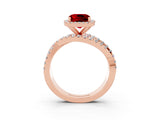 Rose gold Cushion Cut Cut Halo Split Shank Prong Setting Ring_3