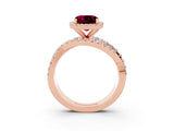 Rose gold Cushion Cut Cut Halo Split Shank Prong Setting Ring_3