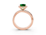 Rose gold Cushion Cut Cut Halo Split Shank Prong Setting Ring_3