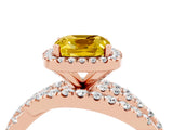 Rose gold Cushion Cut Cut Halo Split Shank Prong Setting Ring_4