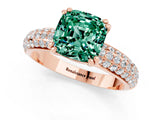 Rose gold Cushion Cut Cut Pave Diamond Engagement Ring with Channel Set Band and Four-Prong Setting_1