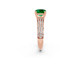 Rose gold Cushion Cut Cut Pave Diamond Engagement Ring with Channel Set Band and Four-Prong Setting_2