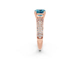 Rose gold Cushion Cut Cut Pave Diamond Engagement Ring with Channel Set Band and Four-Prong Setting_2
