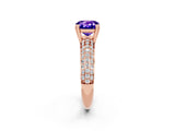 Rose gold Cushion Cut Cut Pave Diamond Engagement Ring with Channel Set Band and Four-Prong Setting_2