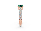 Rose gold Cushion Cut Cut Pave Diamond Engagement Ring with Channel Set Band and Four-Prong Setting_2