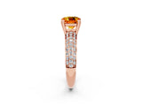 Rose gold Cushion Cut Cut Pave Diamond Engagement Ring with Channel Set Band and Four-Prong Setting_2