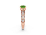 Rose gold Cushion Cut Cut Pave Diamond Engagement Ring with Channel Set Band and Four-Prong Setting_2