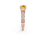 Rose gold Cushion Cut Cut Pave Diamond Engagement Ring with Channel Set Band and Four-Prong Setting_2