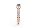 Rose gold Cushion Cut Cut Pave Diamond Engagement Ring with Channel Set Band and Four-Prong Setting_2