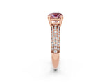 Rose gold Cushion Cut Cut Pave Diamond Engagement Ring with Channel Set Band and Four-Prong Setting_2