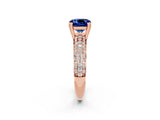 Rose gold Cushion Cut Cut Pave Diamond Engagement Ring with Channel Set Band and Four-Prong Setting_2