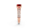 Rose gold Cushion Cut Cut Pave Diamond Engagement Ring with Channel Set Band and Four-Prong Setting_2