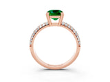 Rose gold Cushion Cut Cut Pave Diamond Engagement Ring with Channel Set Band and Four-Prong Setting_3
