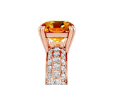 Rose gold Cushion Cut Cut Pave Diamond Engagement Ring with Channel Set Band and Four-Prong Setting_5