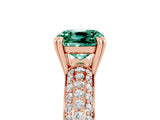 Rose gold Cushion Cut Cut Pave Diamond Engagement Ring with Channel Set Band and Four-Prong Setting_5