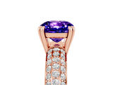 Rose gold Cushion Cut Cut Pave Diamond Engagement Ring with Channel Set Band and Four-Prong Setting_5