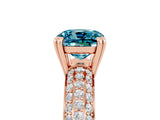 Rose gold Cushion Cut Cut Pave Diamond Engagement Ring with Channel Set Band and Four-Prong Setting_5