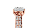 Rose gold Cushion Cut Cut Pave Split Shank Engagement Ring with Four-Prong Setting_20