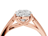 Rose gold Cushion Cut Cut Pave Split Shank Engagement Ring with Four-Prong Setting_7
