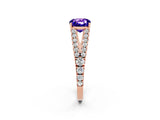 Rose gold Cushion Cut Cut Split Shank Pave Diamond Engagement Ring with Four-Prong Setting_2