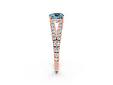 Rose gold Cushion Cut Cut Split Shank Pave Diamond Engagement Ring with Four-Prong Setting_2