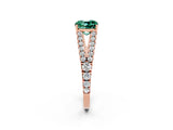 Rose gold Cushion Cut Cut Split Shank Pave Diamond Engagement Ring with Four-Prong Setting_2