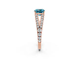 Rose gold Cushion Cut Cut Split Shank Pave Diamond Engagement Ring with Four-Prong Setting_2