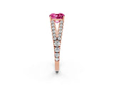 Rose gold Cushion Cut Cut Split Shank Pave Diamond Engagement Ring with Four-Prong Setting_2