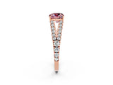 Rose gold Cushion Cut Cut Split Shank Pave Diamond Engagement Ring with Four-Prong Setting_2