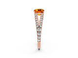 Rose gold Cushion Cut Cut Split Shank Pave Diamond Engagement Ring with Four-Prong Setting_2